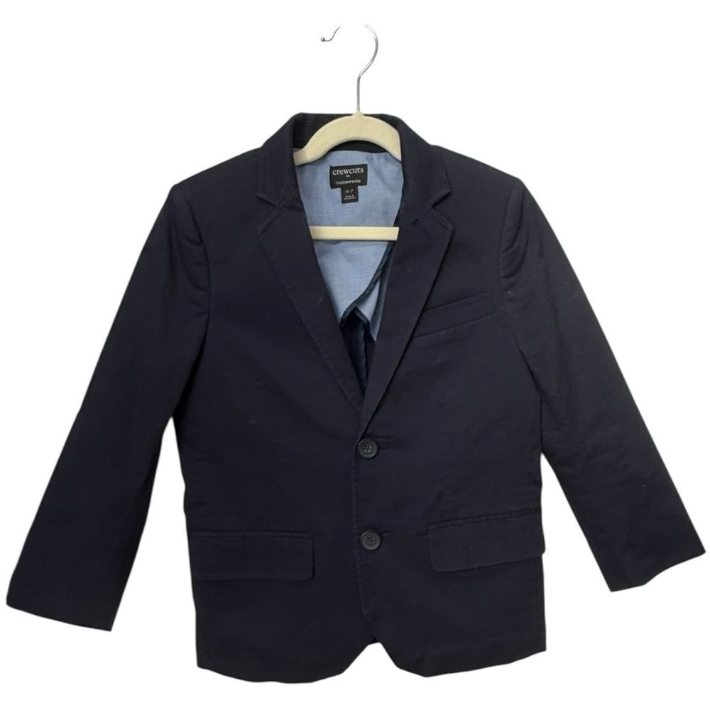 Crewcuts Factory Boys Kids Navy Blue Thompson 2 Button Blazer Jacket. 6-7. 6. 7.
